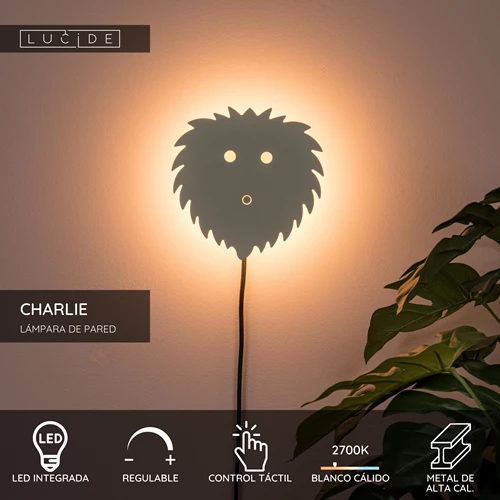 Lucide CHARLIE - Lámpara de pared Infantil - LED Regul. - 1x7W 2700K - Beige - USP